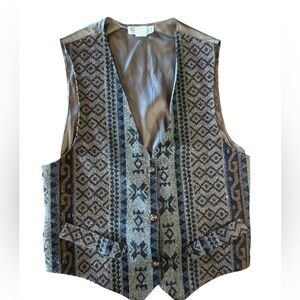 Vintage 90s Southwest Inspired Vest size Large Made in the USA Festival Aztec